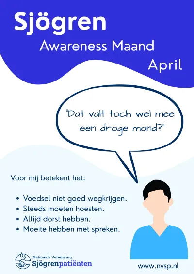 Sjögren Awareness Maand April - infographic droge mond